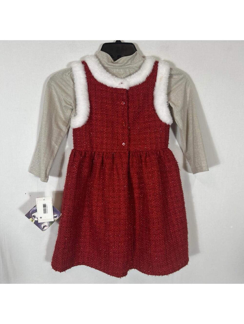 $68 B Boulevard Toddler and Little Girls Long Sleeve 2-Piece Set Holiday 6X